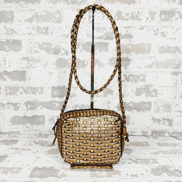 Franco Sarto Handbags - Woven Tan Crossbody Bag